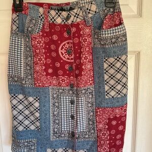 NY LINE…Silk Bandana Print Skirt